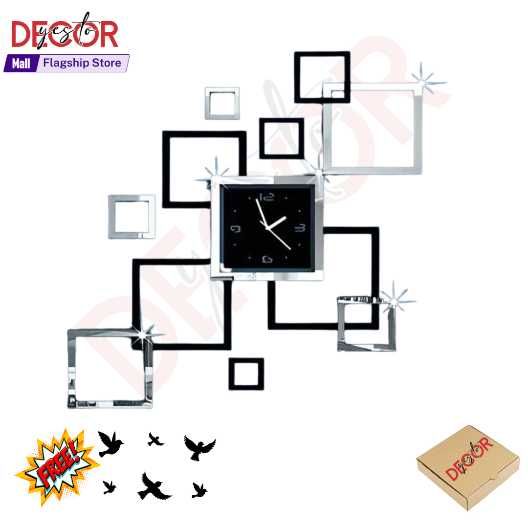 Yestodecor Acrylic Wall Clock Modern Design Clock Decoration Living Room